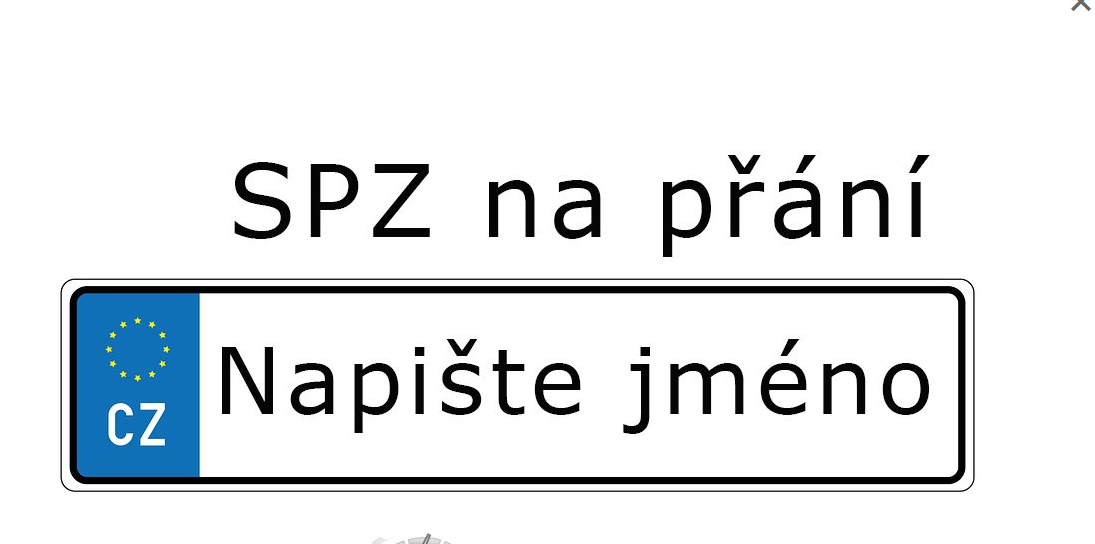 SPZ na přání - 150 Kč za 2 kusy