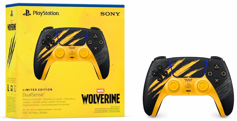 Sony PS5 DualSense Wireless Controller Marvel’s Wolverine žluté provedení Battle Yellow